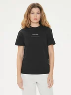 Koszulki i topy damskie - Calvin Klein T-Shirt Multi Logo K20K207215 Czarny Regular Fit - miniaturka - grafika 1