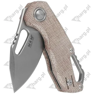 Nóż składany MKM Isonzo Clip Point Natural Canvas Micarta, Stonewashed M390 by Jesper Voxnæs (MK FX03M-3NC) - Noże - miniaturka - grafika 6