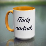 Kubki - Duży kubek XXL z pomarańczowym wnętrzem i uszkiem z Twoim nadrukiem - miniaturka - grafika 1