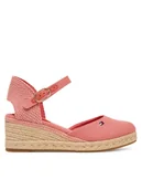 Espadryle damskie - Tommy Hilfiger Espadryle Mid Wedge Espad Closed Toe FW0FW09233 Koralowy - miniaturka - grafika 1