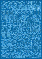 Zestawy piśmiennicze - Litery i cyfry samoprzylepne niebieskie 2,5cm arkusz 250 znaków - miniaturka - grafika 1
