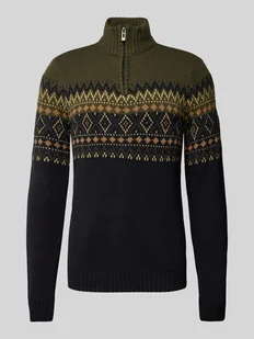 Sweter z dzianiny ze stójką - Swetry męskie - miniaturka - grafika 1