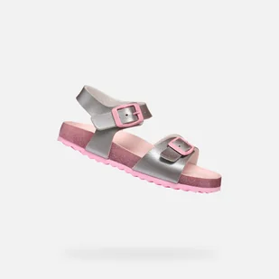 Sandały Geox Model J Adriel Girl Kolor Szary - Sandały damskie - miniaturka - grafika 1