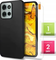 Etui i futerały do telefonów - ETUI DO MOTOROLA MOTO G75 5G OBUDOWA CZARNE MATOWE SILIKON POKROWIEC SZKŁO - miniaturka - grafika 1