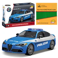 Klocki - KLOCKI COBI 24606 Samochód Giulia Quadrifoglio Polizia ALFA ROMEO 93 El. + PŁYTKA - miniaturka - grafika 1