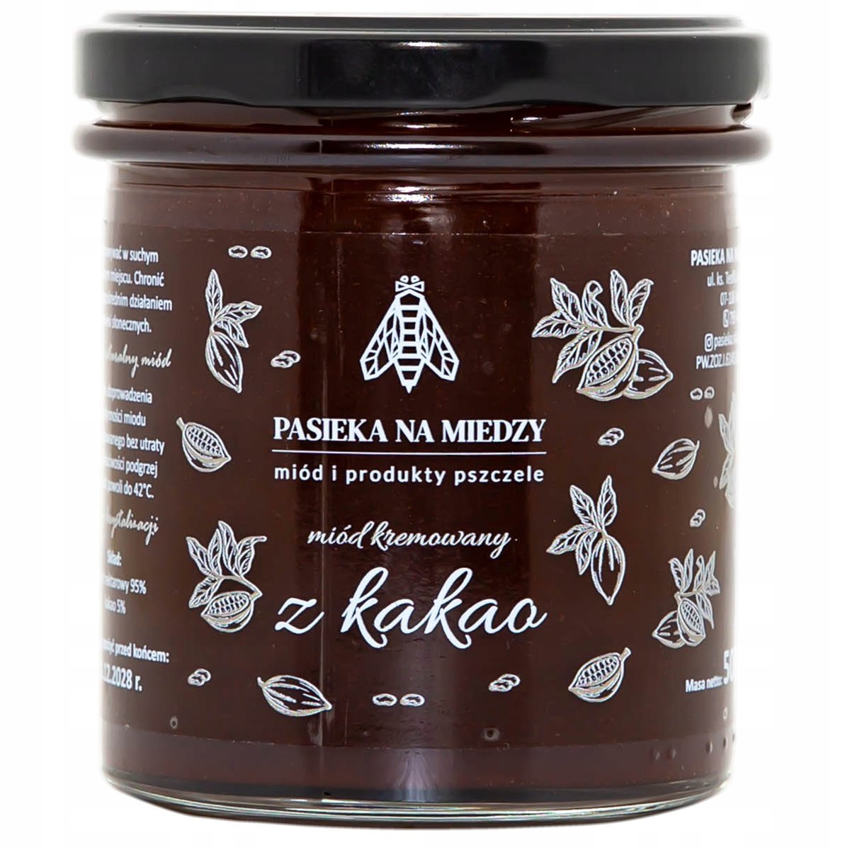 Miód kremowany z kakao 450g Naturalny miód Polski