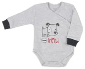 Body dla niemowląt - Body dla noworodka kopertowe szare Friend, Koala baby 56 - miniaturka - grafika 1