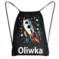 Plecaki worki - Worek Szkolny Workoplecak WF Do Przedszkola Szkoły RAKIETA KOSMOS + IMIĘ - miniaturka - grafika 1