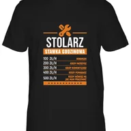 Koszulki męskie - TEMU Męska Zabawna Koszulka na Urodziny Stolarza - Polski Motyw Stolarski, Krótki Rękaw Okrągły Dekolt, Letnia Koszulka do Prania w Pralce dla - miniaturka - grafika 1