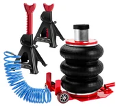 Akcesoria pneumatyczne - ZESTAW Podnośnik Pneumatyczny Poduszkowy Bałwanek REDATS 3.5T LS-230 z Nakładką Podwyższającą + Kobyłki 3T 2szt LS-920 + Wąż Spiralny 10m - miniaturka - grafika 1