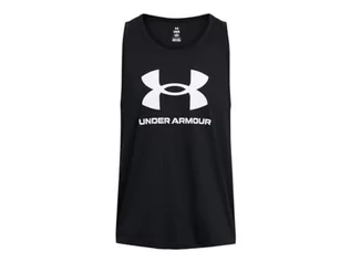 Koszulki sportowe męskie - Under Armour UA Sportstyle Logo Tank, czarny/biały, 3XL - grafika 1