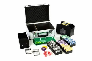 Garthen Pokerowy zestaw DELUXE 300 żetonów w walizce z akcesoriami - Zestawy do pokera - miniaturka - grafika 1