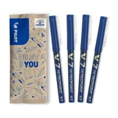 Cienkopisy - Zestaw 4 cienkopisy kulkowe PILOT V7 niebieski - miniaturka - grafika 1