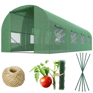 Tunel foliowy ogrodowy szklarnia 2x4,5m tyczki 9m2 zielony Plonos - Szklarnie ogrodowe - miniaturka - grafika 1