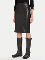 Spódnice - Morgan Spódnica z imitacji skóry 242-JMADO Czarny Slim Fit - miniaturka - grafika 1
