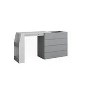 Biurka - Vicco Stół rzemieślniczy Iva, Szary, 95.5 x 80 cm rozkładana, 4 szuflady - miniaturka - grafika 1