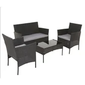 Meble ogrodowe - Zestaw mebli ogrodowych PATIO Edwige 47209 Czarny - miniaturka - grafika 1