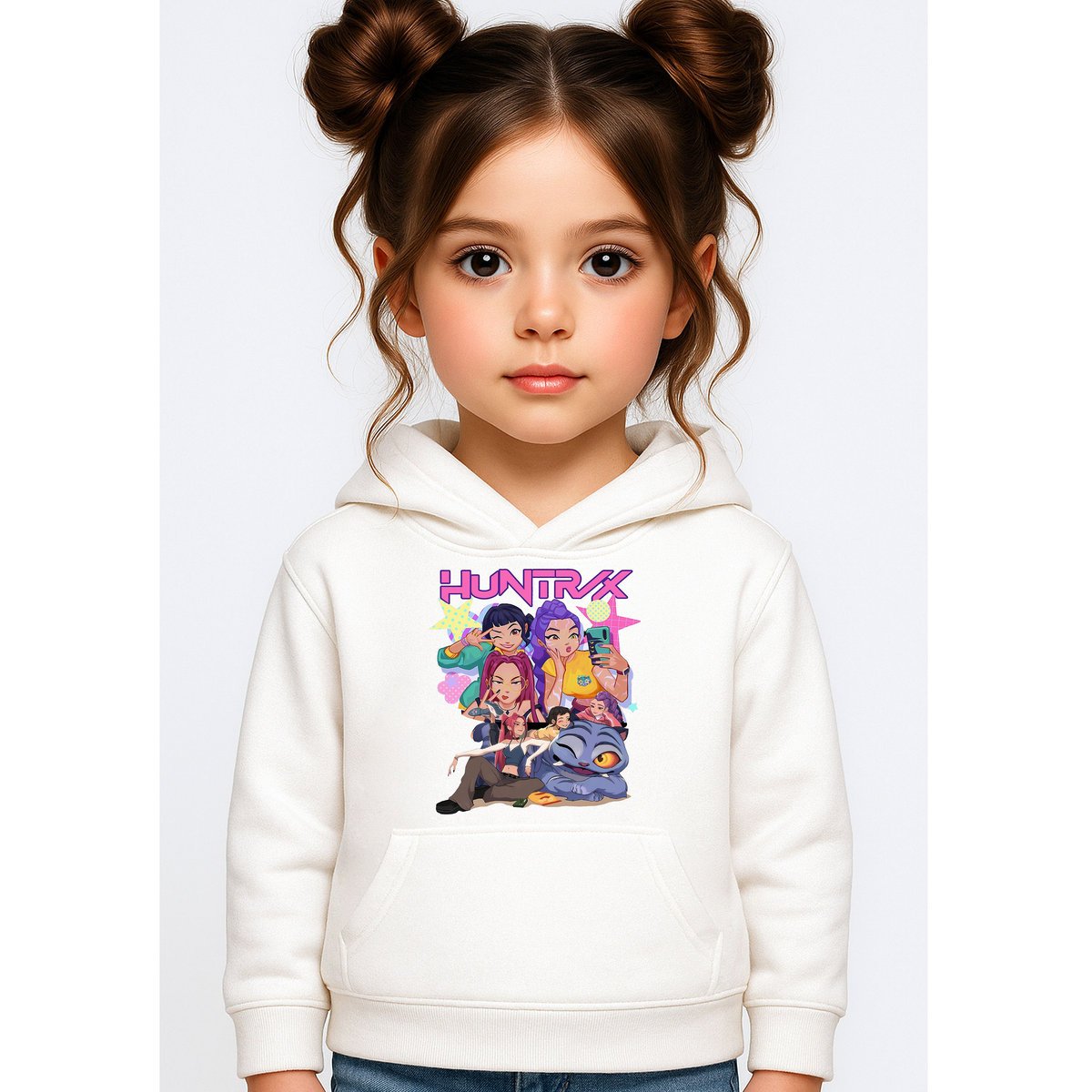 BLUZA DZIECIĘCA KPOP DEMON HUNTERS HUNTRIX 122-128 Z KAPTUREM BAWEŁNIANA