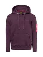 Bluzy męskie - Alpha Industries Bluza nierozpinana Mężczyźni lila jednolity, S - miniaturka - grafika 1