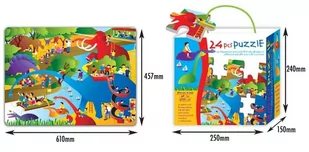 Russell mata Dino, 24 elementy - Maty edukacyjne - miniaturka - grafika 1