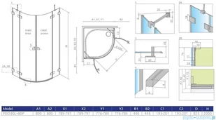 Radaway Essenza Pro Brushed GunMetal Pdd kabina 80x80 cm szczotkowany grafit 10095080-92-01L/10095080-92-01R - Kabiny prysznicowe - miniaturka - grafika 2