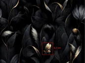 Poduszki ogrodowe - Poduszka z poszewką ogrodowa wzór Liście czarne - miniaturka - grafika 1