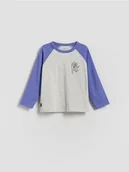 Bluzy i sweterki niemowlęce - Reserved - Longsleeve z nadrukiem - jasnoszary - miniaturka - grafika 1