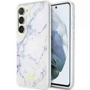 Etui Guess GUHCS23SPCUMAH do Samsung Galaxy S23 S911 biały/white hardcase Marble - Etui i futerały do telefonów - miniaturka - grafika 1