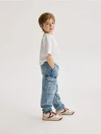 Spodnie i spodenki dla chłopców - Reserved - Classic denim jogger - niebieski - miniaturka - grafika 1