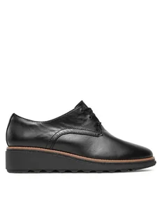 Clarks Oxfordy Sharon Rae 261754164 Czarny - Półbuty damskie - miniaturka - grafika 1