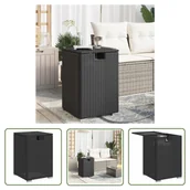 Stoły ogrodowe - The Living Store Stolik/osłona z na butlę - czarny - 40x40x60 cm - polirattan - Osłona Butli Z Gazem - miniaturka - grafika 1