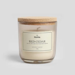 HOMLA Świeca o zapachu cedru VERDE Red Cedar 240 g - Świece - miniaturka - grafika 1