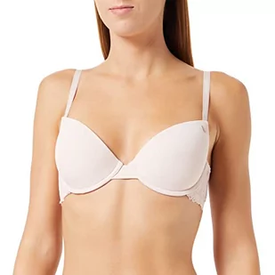 Emporio Armani Damski biustonosz Second Skin z mikrofibry i Lace Push Up, ró?owy (powder pink), 75B - Biustonosze - miniaturka - grafika 1