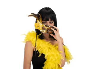 Maska karnawałowa złota - Dodatki do strojów karnawałowych - miniaturka - grafika 1