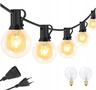 Lampy ogrodowe - Girlanda Ogrodowa Świetlna 9,6M Łańcuch 25 Żarówek - miniaturka - grafika 1