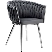 Taborety i hokery - Krzesło EHOKERY Cofton Chrom Velvet Grafitowy - miniaturka - grafika 1