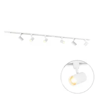 Lampy sufitowe - QAZQA Nowoczesny system oświetlenia szynowego z 6 białymi reflektorami jednofazowymi 200 cm - Iconic Jeana - miniaturka - grafika 1