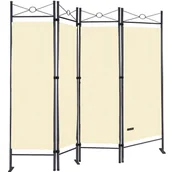 Parawany - Parawan metalowy Kremowy 180x163cm - miniaturka - grafika 1