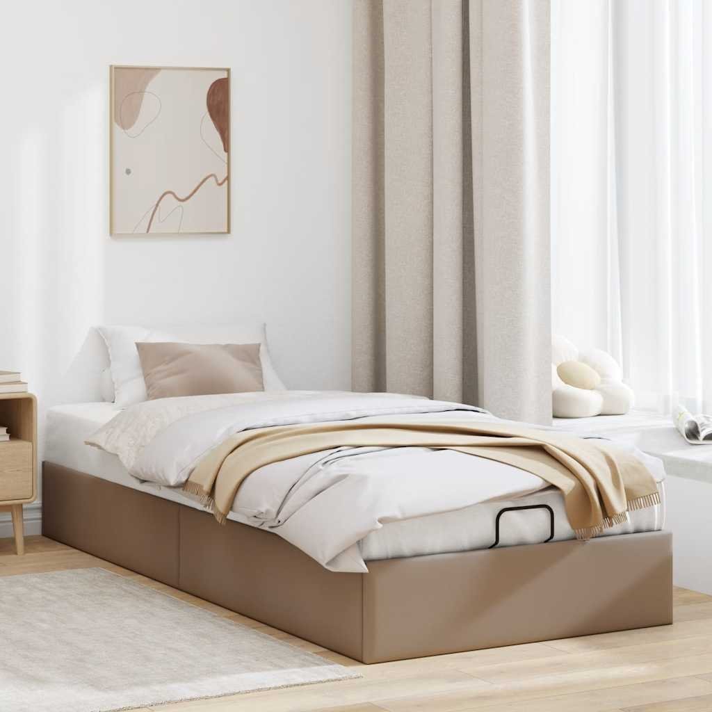 vidaXL vidaXL Rama łóżka otomana bez materaca, cappucino, 100x200cm, ekoskóra