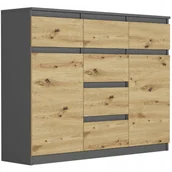 Komody - Komoda 98CM Szafka 6 Szuflad Antracyt MIX Artisan S62D - miniaturka - grafika 1