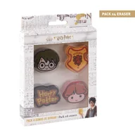Gumki biurowe - Gumki do ścierania Harry Potter - produkt licencyjny 4 sztuki - miniaturka - grafika 1