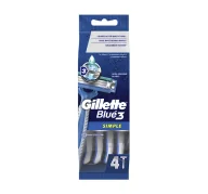 Maszynki do golenia i wkłady - GILLETTE BLUE 3 SIMPLE MASZYNKA JEDNORAZOWA 4 SZTUKI - miniaturka - grafika 1