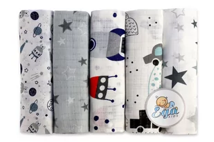 EGA Zestaw pieluszek tetrowych drukowanych 100% bawełna 5 szt/Zestaw 4 - Kids PT WOREK CH-5448 - Pieluchy - miniaturka - grafika 1