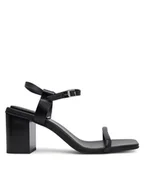 Sandały damskie - Calvin Klein Sandały Block Heel Sandal 75 Lth HW0HW02650 Czarny - miniaturka - grafika 1