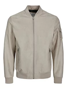 JACK & JONES Męska kurtka skórzana Jjrocky Fs Bomber, Stringi., L - Kurtki męskie - miniaturka - grafika 1