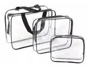 Kosmetyczki, organizery i kuferki - Torebka kosmetyczka 3w1przezroczysta Zestaw - miniaturka - grafika 1