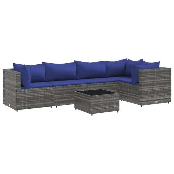 Zestaw Wypoczynkowy z Rattanu PE i Stalą, Szary, Sofa 63x63x57,5 cm, Stoli