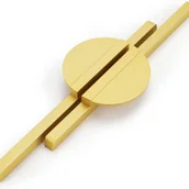 Zawiasy, okucia i inne akcesoria - Zestaw 2 uchwytów do szafek kuchennych, rozstaw otworów 160 mm, wykończenie w kolorze złotym, uchwyty do szafek kuchennych, czarne uchwyty do drzwi, u - miniaturka - grafika 1