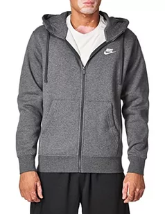 Nike Sportswear Club męska bluza z kapturem, z zamkiem błyskawicznym na całej długości szary Charcoal Heather/Anthracite/White 4XL - Bluzy męskie - miniaturka - grafika 1