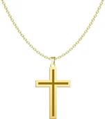 Biżuteria religijna - Pozłacany Naszyjnik Krzyżyk - miniaturka - grafika 1